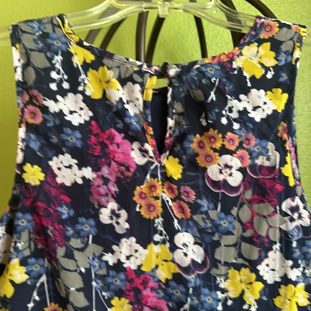 💖H&M dark blue floral sleeveless hi/low dress - Picture 4 of 4